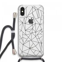 Geometrische lijnen zwart: iPhone XS Max Transparant Hoesje met koord