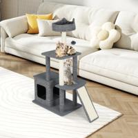 117 cm Krabpaal Klein Kattenboom met Hol Krabzuilen Sisal-Helling Bal & Springplatform Kattenkrabpaal Modern Klimboom