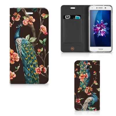 Huawei Y5 2 | Y6 Compact | Hoesje maken | Pauw met Bloemen