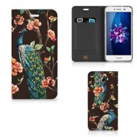 Huawei Y5 2 | Y6 Compact | Hoesje maken | Pauw met Bloemen