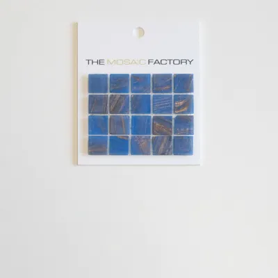 The Mosaic Factory Amsterdam Mozaiek Tegel Vierkant - Blauw Glas Goud Serie 322x322 mm