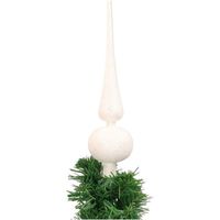 Witte glitter kerstboom piek 24 cm plastic