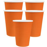 Santex feest/verjaardag bekertjes - 20x stuks - karton - oranje - 270 ml