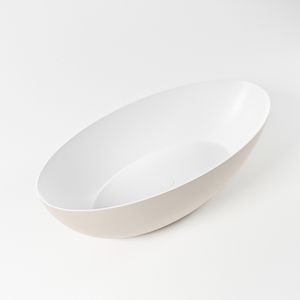 Vrijstaand bad Mondiaz Float | 170x80 cm | Solid surface | Ovaal | Linen - Talc