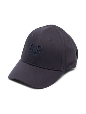 C.P. Company Kids casquette à logo brodé - Bleu