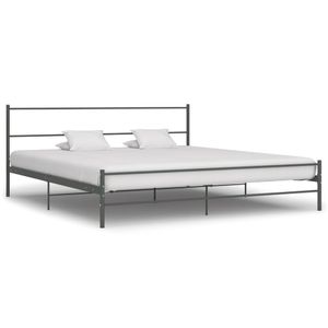 Bedframe metaal grijs 200x200 cm