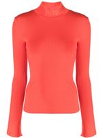 Patrizia Pepe logo-embroidered fine-knit jumper - Orange