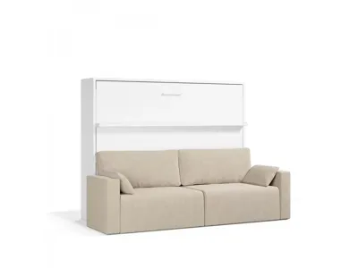 Tweepersoons Opklapbed 190x200cm - Couple - taupe met bank - Geen matras - stofkleur ketor 7 Tweepersoons Opklapbed 190x200cm - Couple - taupe met bank - Geen matras - stofkleur ketor 7