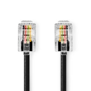 Telefoonkabel | RJ10 male - RJ10 male | 5,0 m | Zwart