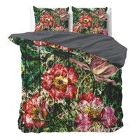 Dekbedovertrek Arina - Eenpersoons (140x200 Cm) - Meerkleurig Microvezel - Bloemen - Manilla - Dekbed-Discounter.nl