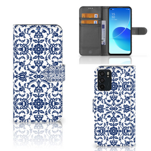 OPPO Reno6 5G Hoesje Flower Blue