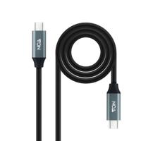 USB-C-kabel NANOCABLE 10.01.4301-L150 Zwart 1,5 m 4K Ultra HD (1 Stuks)