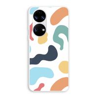 Memphis Shapes Blue: Huawei P50 Transparant Hoesje
