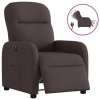 Fauteuil verstelbaar elektrisch stof donkerbruin