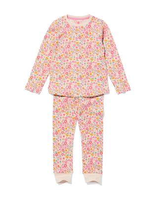 HEMA Kinderpyjama rib bloemen multicolor (multicolor)