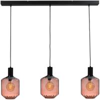 Masterlight 3-lichts hanglamp - zwart -Porto met Jagger red glazen - Ø 24cm - 2711-05-05-100-3-9