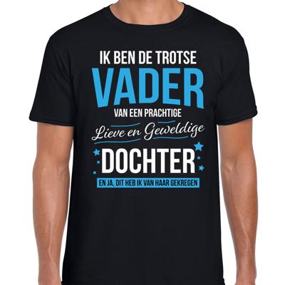 Trotse vader / dochter vaderdag cadeau t-shirt - zwart - voor heren Trotse vader / dochter vaderdag cadeau t-shirt - zwart - voor heren