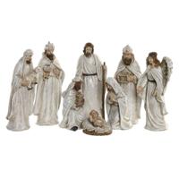 Kerststal set Home ESPRIT Wit Hars 8 x 6 x 19 cm (8 Onderdelen)