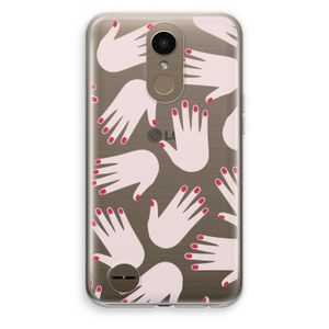 Hands pink: LG K10 (2017) Transparant Hoesje