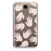 Hands pink: LG K10 (2017) Transparant Hoesje