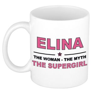 Elina The woman, The myth the supergirl cadeau koffie mok / thee beker 300 ml