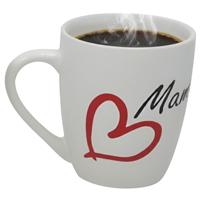Gerimport Moederdag cadeau mok - rood - 360 ml - hartjes - liefde
