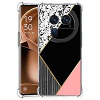 OPPO Find X6 Pro Shockproof Case Zwart Roze Vormen - thumbnail