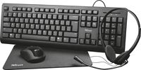 Trust Primo 4-in-1 Home Office Set met headset, toetsenbord (qwerty), muis en muismat Trust Primo 4-in-1 Home Office Set met headset, toetsenbord (qwerty), muis en muismat