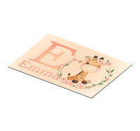 Ronde placemats Schattige giraf voor meisje met naam