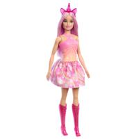 Mattel Eenhoornpop met roze haar en kleurrijke outfit pop