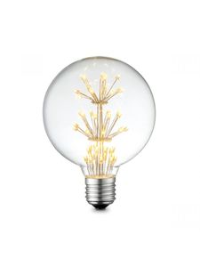 Edison Vintage LED lamp E27 LED filament lichtbron, Crystal Globe G95, 9.5/9.5/13.5cm, Helder, Retro LED lamp 1W 100lm 2300K, warm wit licht, geschikt voor E27 fitting