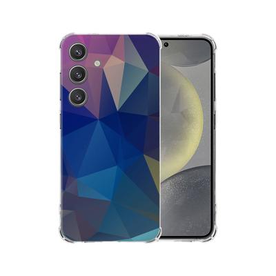 Samsung Galaxy S25 Hoesje - Polygon Dark TPU Antishock