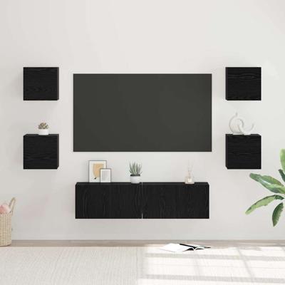Tv-meubelset Anders 6 pcs Zwart eiken Medium 120 x 30 x 30 cm