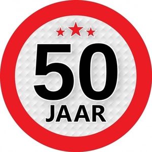 10x 50 Jaar leeftijd stickers rond 9 cm verjaardag versiering - Feeststickers