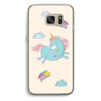 Vliegende eenhoorn: Samsung Galaxy S7 Transparant Hoesje - thumbnail