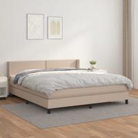 Boxspring met matras kunstleer cappuccinokleurig 180x200 cm