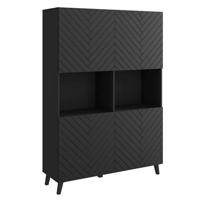 Meubella Dressoir Pulse 2 - Zwart - 120 cm - thumbnail