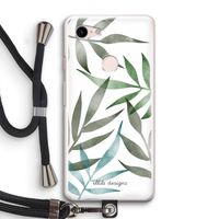 Tropical watercolor leaves: Pixel 3 Transparant Hoesje met koord