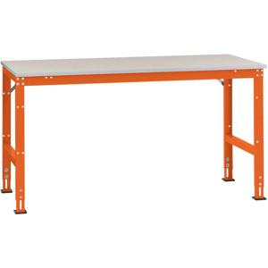 Manuflex AU6077.2001 Werk aanschuiftafel universele standaard met kunststof plaat, bxdxh = 1500 x 1200 x 760-870 mm Rood-oranje (RAL 2001)