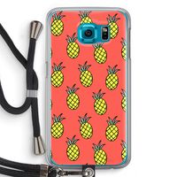 Ananas: Samsung Galaxy S6 Transparant Hoesje met koord