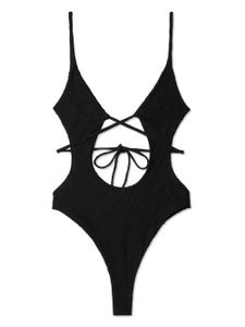 Off-White Tattoo jacquard swimsuit - Noir