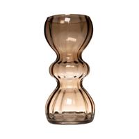 Hakbijl Glass Yves swirl buikvaas taupe ø12xh25cm