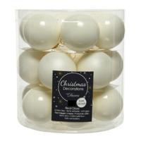 Kleine kerstballen - 36x st - wol wit - D4 cm - glas - kerstversiering