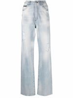 Philipp Plein jean palazzo à taille haute - Bleu