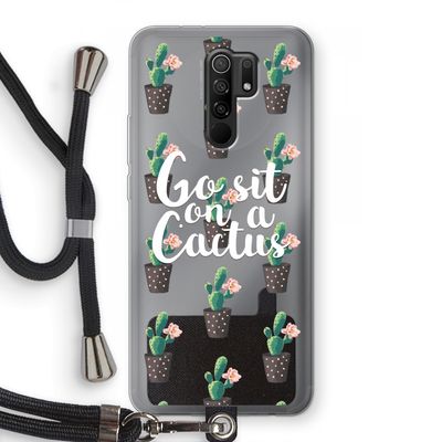 Cactus quote: Xiaomi Redmi 9 Transparant Hoesje met koord