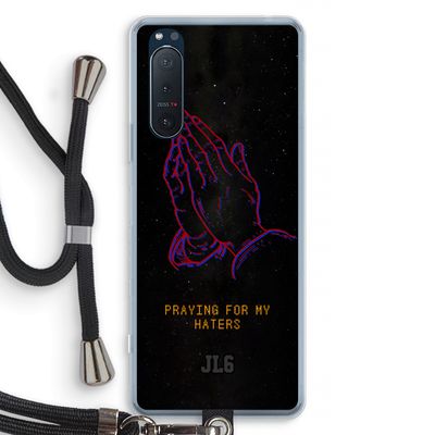 Praying For My Haters: Sony Xperia 5 II Transparant Hoesje met koord