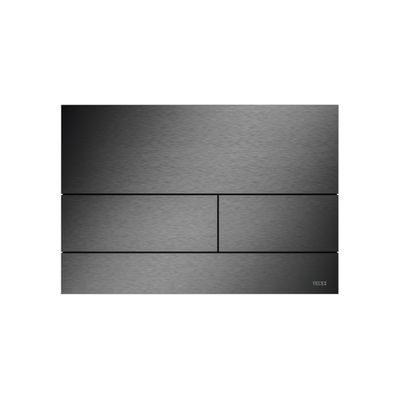 TECEsquare II metaal WC-bedieningsplaat voor duospoeltechniek, geborsteld zwart chroom (met anti-vingerprint)