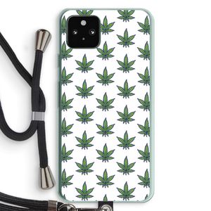 Weed: Pixel 5a 5G Transparant Hoesje met koord