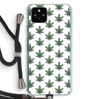 Weed: Pixel 5a 5G Transparant Hoesje met koord