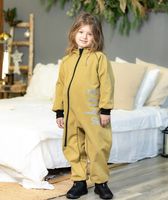 Waterproof Softshell Overall Comfy Gold Melange Jumpsuit - thumbnail